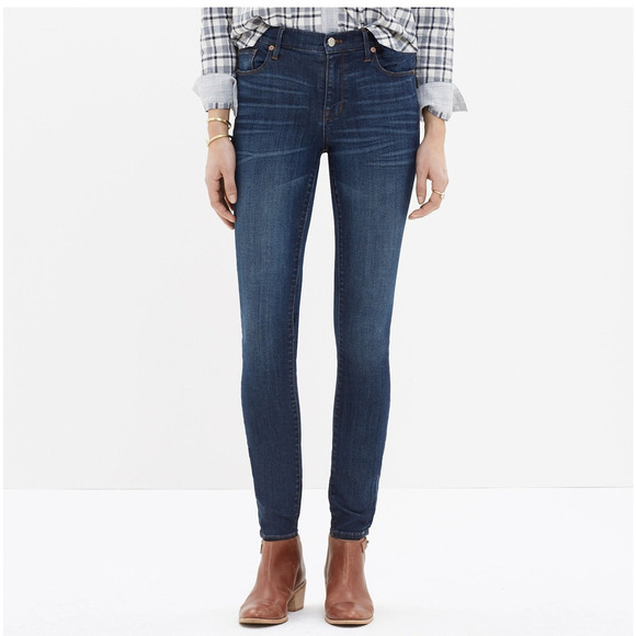 Madewell Denim - Madewell 9in high rise skinny dark blue wash stretch jeans size US 27
